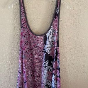 Free people sheer dress loosefitting fuchsia and gray size medium